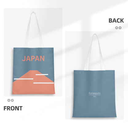 Land of Japan Tote Bag – Minimalist Japanese Canvas Tote Bag with Mt. Fuji Design Konseputo Art