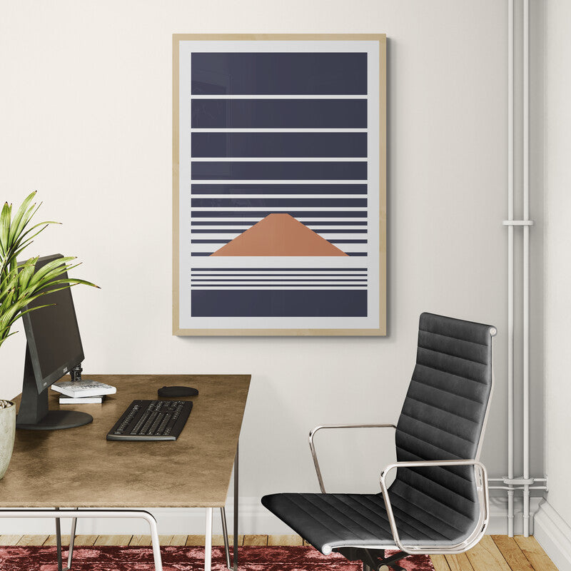 Fuji Clouds Blue – Japanese Minimalist Canvas Wall Art | Konseputo [Frameless]