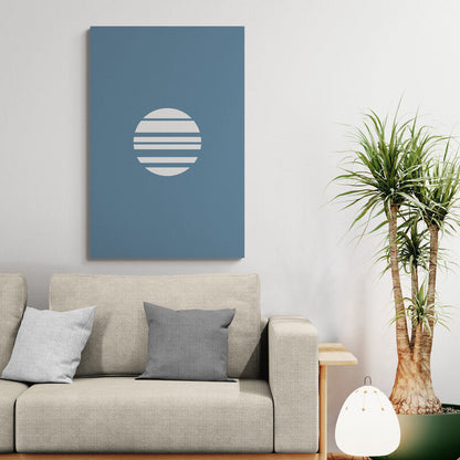 Aoi Tsuki – Blue Moon Minimalist Canvas Print | Frameless Wall Art | Konseputo Art JetPrint Fulfillment