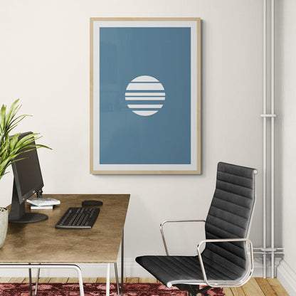 Aoi Tsuki – Blue Moon Minimalist Canvas Print | Frameless Wall Art | Konseputo Art JetPrint Fulfillment